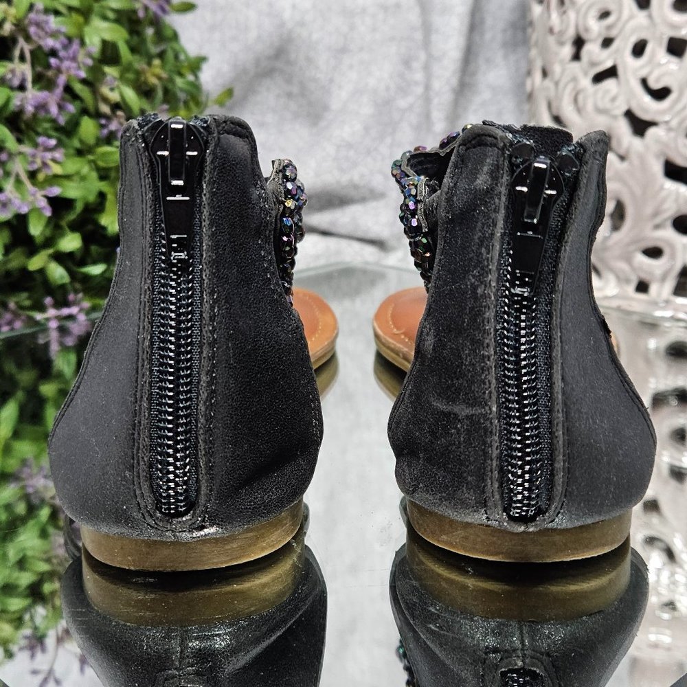 Justice Black Sequin Sandals - Picture 8 of 11